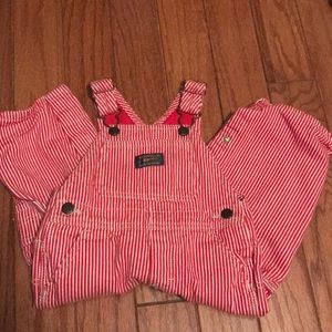 Red striped Oshkosh Overalls